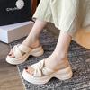 Fashion Versatile Slippers for Women Summer Outwear 2024 New Korean Crossover with Thick Sole One Line Drag Beach Sandals