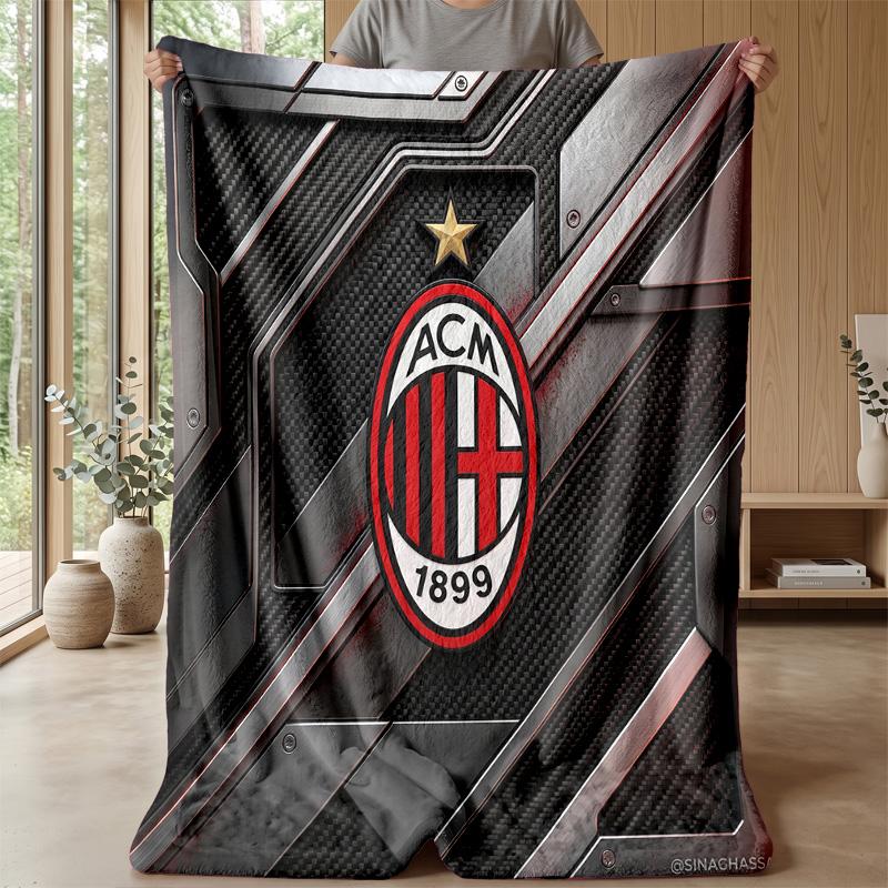 AC Milan Theme blanket Soft Flannel Blanket Plush Throw Blanket Cozy Sofa Bed Blanket for Home Decor