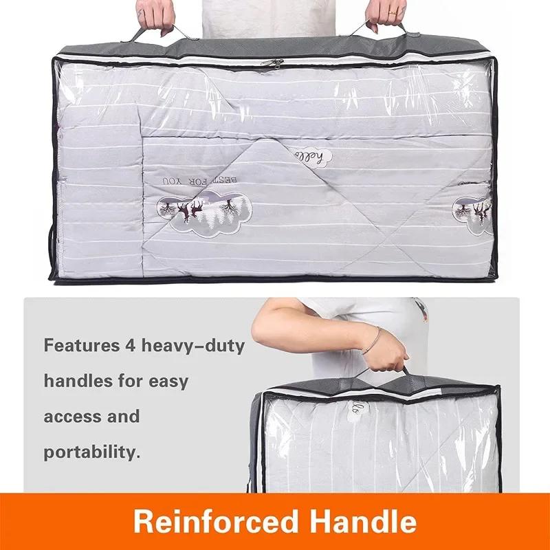 Under Bed Storage Bag For Portable Foldable Quilt Bags Wardrobe Clothes Organizer Storage Box Dustproof Organizer Large Capacity
