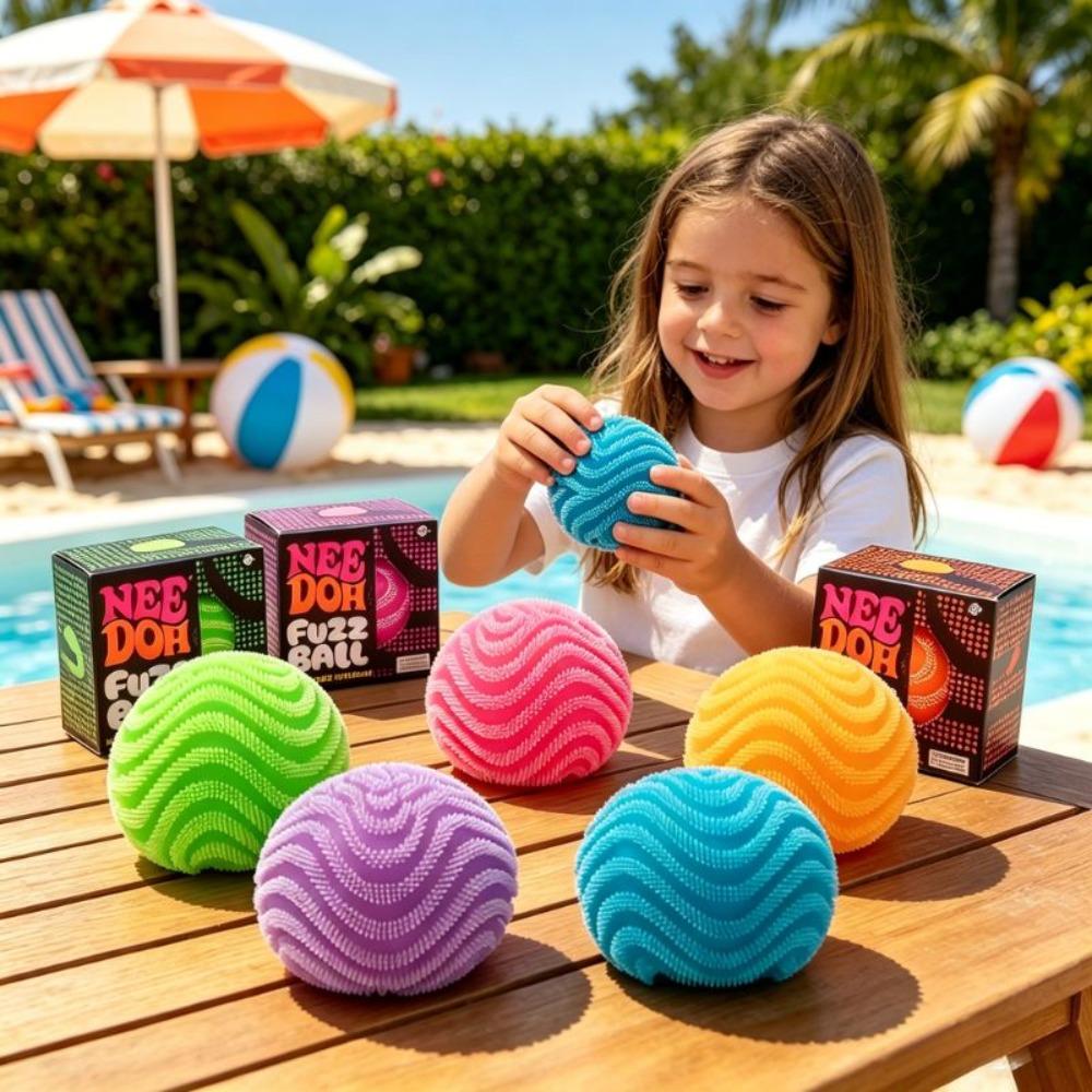 @Nee Doh Fuzz Ball Series Desktop Decompress Ornament Stress Relief Toys Suitable For Under Pressure Fun Soft Stress Ball Gifts.