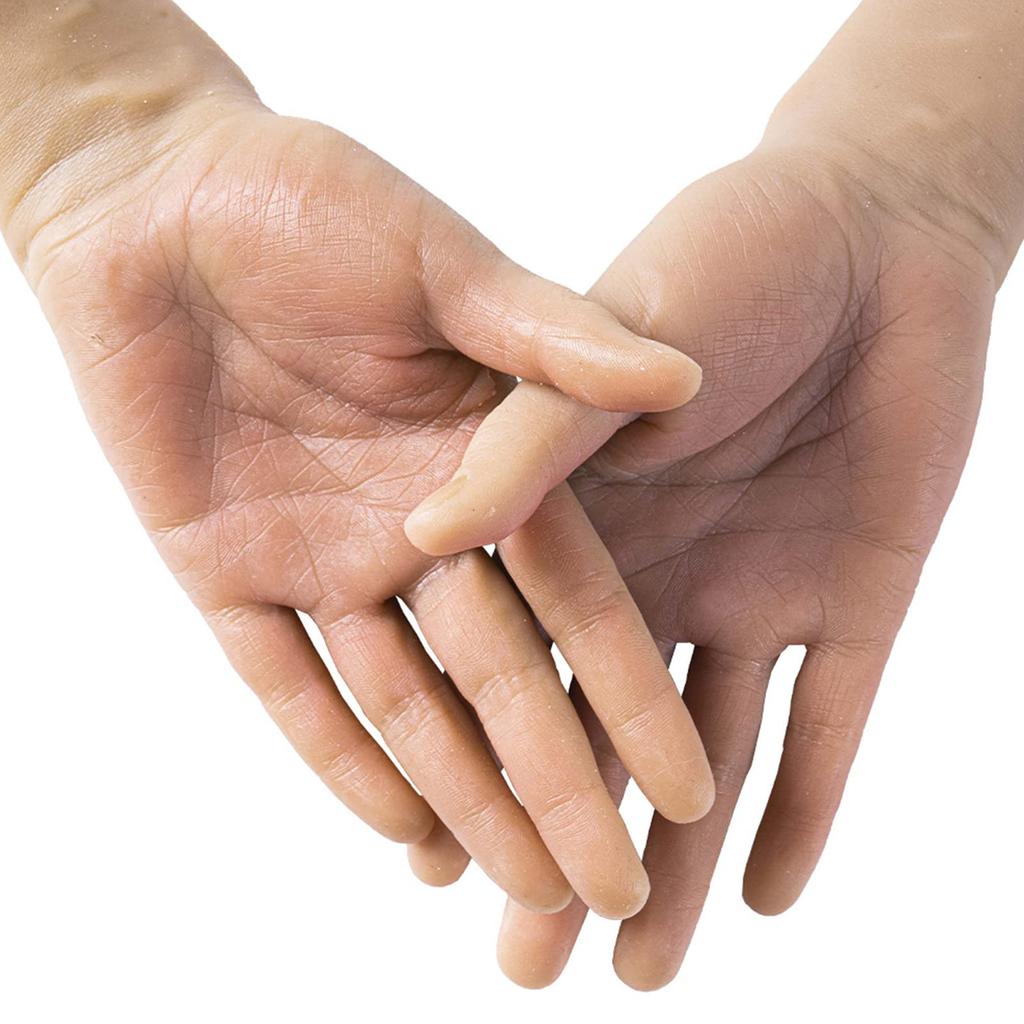 1 Pair Silicone Male Mannequin Hand Display Jewelry Display Art Sketch Manicure Exercise Fingers Can Be Flexed and Fixed Freely Life-Size