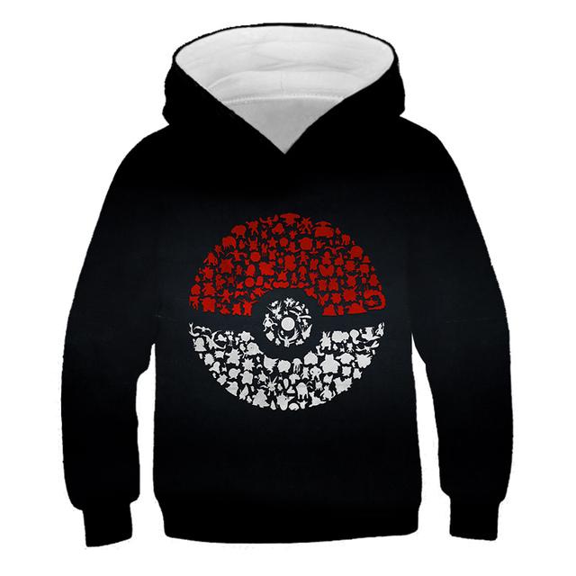 2025 Year Pokemon Hoodies Kids Cartoon Pullover Pikachu Sweatshirt Long Sleeve Children Clothes Boy Fashion Top 4-14 Years Kid Streetwear