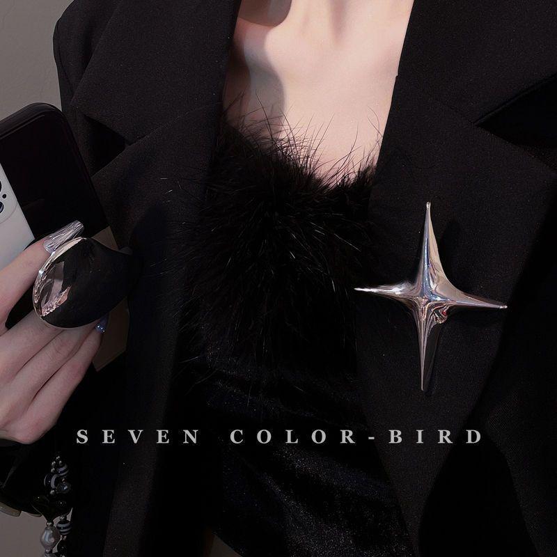 Minimalistische Geometrische Sternenexplosion Metallbrosche: Trendiges Damenmode-Accessoire