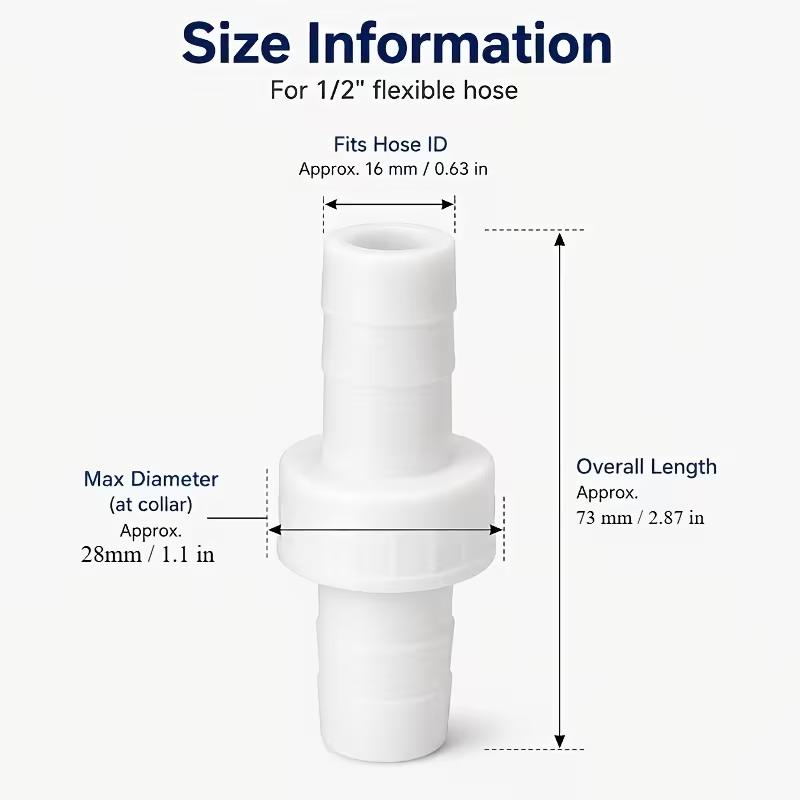 10Pcs 1/2Inch Plastic Hose Barb Connectors With Airtight Seal Smooth Burr Free Edges For Garden Irrigation Water Pipe Connection