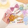 5Pcs/Set Colorful Floral Bow Hairclips For Children Girls Lovely Princess Hairpin Barrette Bang Side Clip Hair Accessories Quality