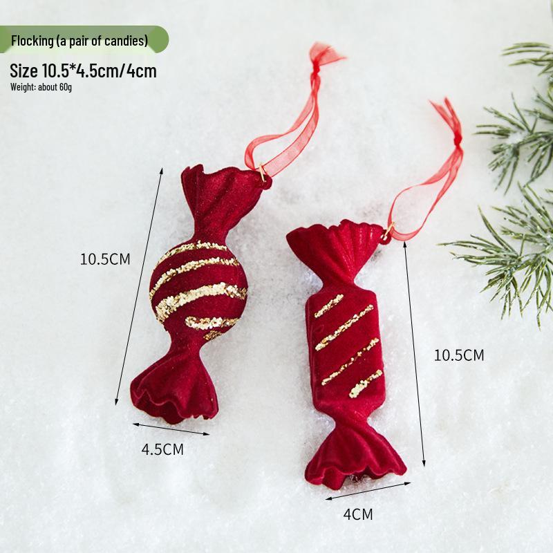 Christmas Flocking Bow Ornament - Window & Tree Decor
