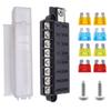 Car Boat Fuse Box Holder With 8 Way Blade Fuse Holder Block Warning Indicator 12V~24V Power Distribution Panel Board Fuses4
