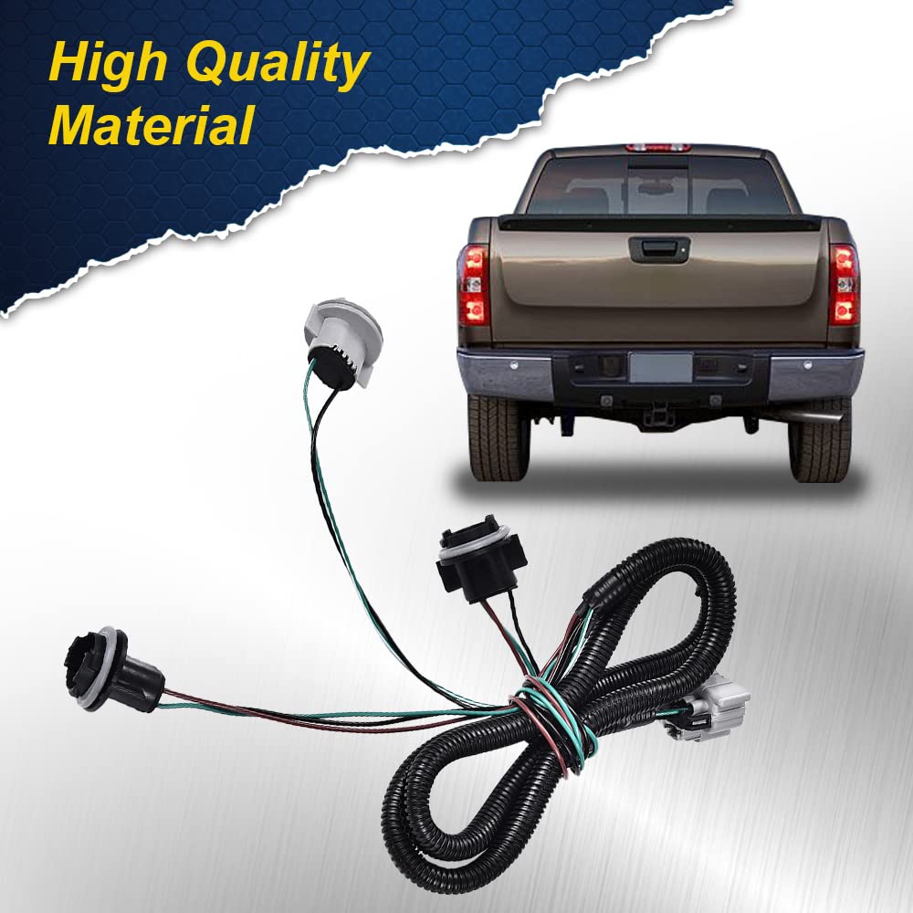 PIT66 Left Tail Light Lamp Wiring Harness, Compatible with 07-14 Chevy Silverado/08-14 GMC Sierra Rear Lamp Assembly Tail Lights Taillight