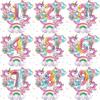 Unicorn Digital Balloon Set for Children's Birthday Party Rainbow 1-9 Birthday Party Balloon Decoration