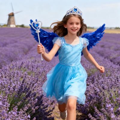Angel Wing for Girls Women Feather Wings with Crown And Wand Fairy Costume Accessories for Cosplay Halloween Party