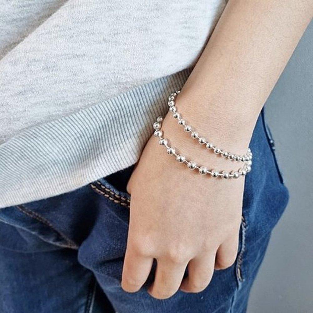Silver Ball 2mm Silver Bracelet Thin Simple Sophisticated Luxury Men's and Women's 925 Silver Daily