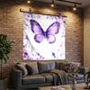 Purple Butterfly Dreams Printed Tapestry, Wall Hanging,Livingroom, Dormitory, Large Wall Decor, Fabric Decor Fan Birthday Gifts
