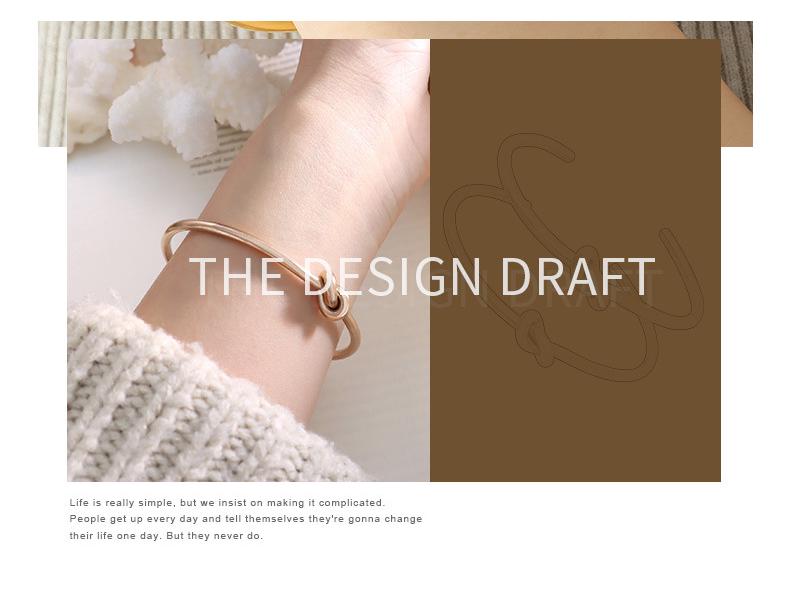 European & American Style Knotted Titanium Steel Bangle - Adjustable, Thick & Thin Design, Non-Fading