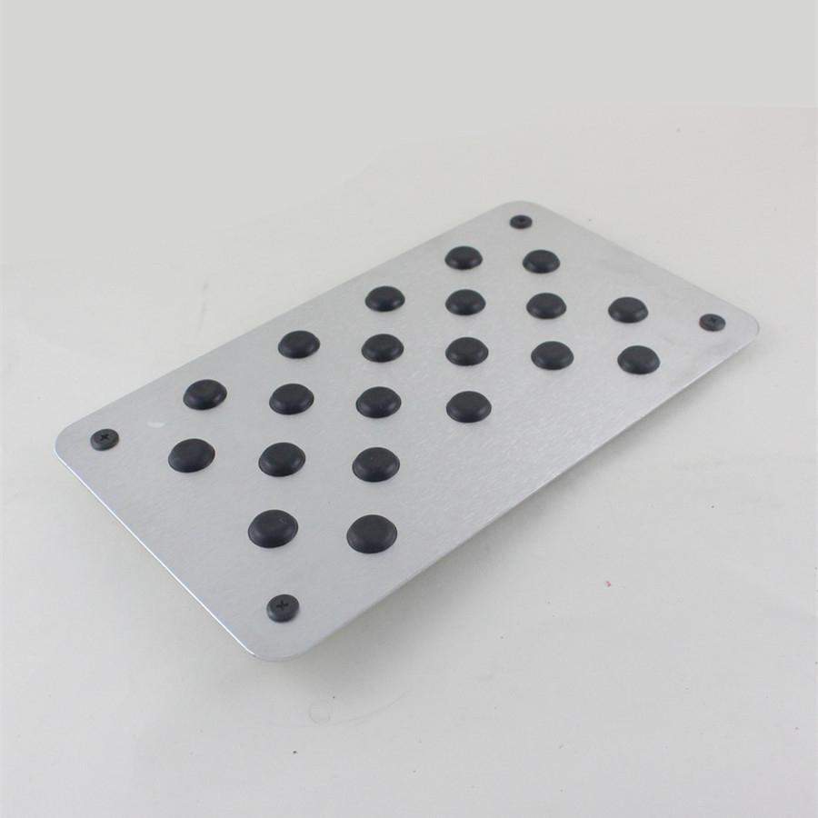 28*16*0.2cm Car Aluminum Alloy Non-slip Environmental Rubber Heel Plate Pedal