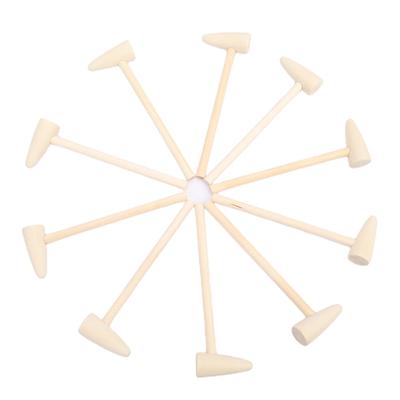 10Pcs Solid Wood Mini Hammer For Planet Cake Hammer For Kids With Flat Head Toys
