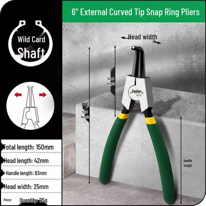 Multifunctional Yellow Retaining Ring Pliers Set: Internal & External Circlip and Spring Pliers