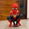 Kids Superhero Super Stretch Jumpsuit Halloween Cosplay Spider Pattern Performance Jumpsuit Movie Character Mask Set