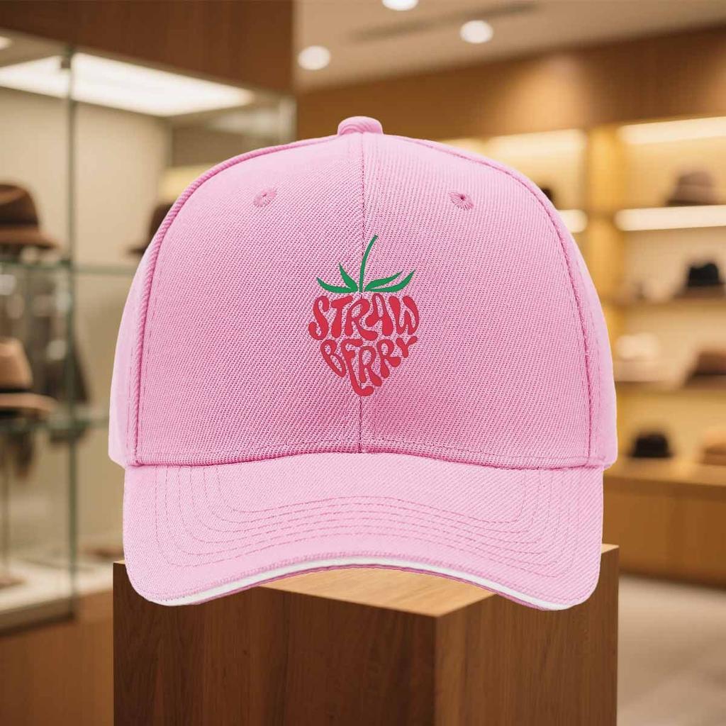 Strawberry Graphic Baseball Cap Unisex Polyester Adjustable Casual Streetwear Summer Sports Hat