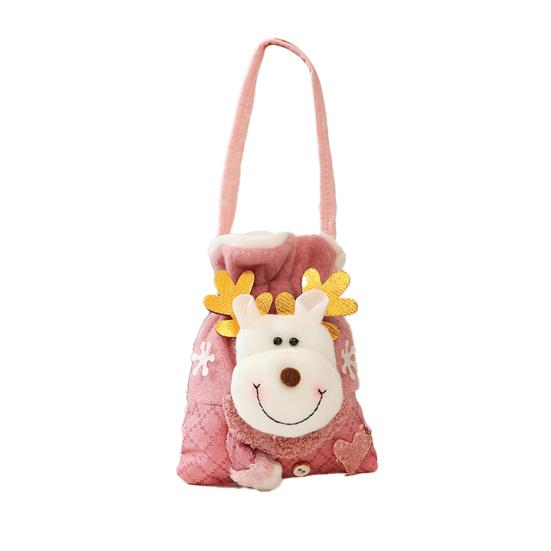 Yousheng 1/2/3Pcs Christmas Gift Bag Santa Claus Snowman Reindeer Design Festive Theme Xmas Candy Bag with 3D Embroidery Party Decoration