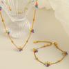 Diy Jewelry Crystal Necklace Summer Cute Colored Crystal Woven Flower Handmade Chain Jewelry Woman