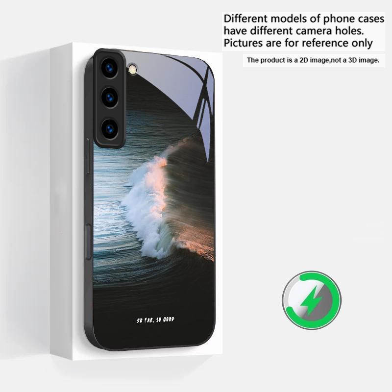 

Dark colored seawater Suitable For Samsung Galaxy S25 Ultra S20 FE S21 S22+ S23 Plus S24 S26 Edge magnetism Glass Phone Casee Galaxy S23 Ultra