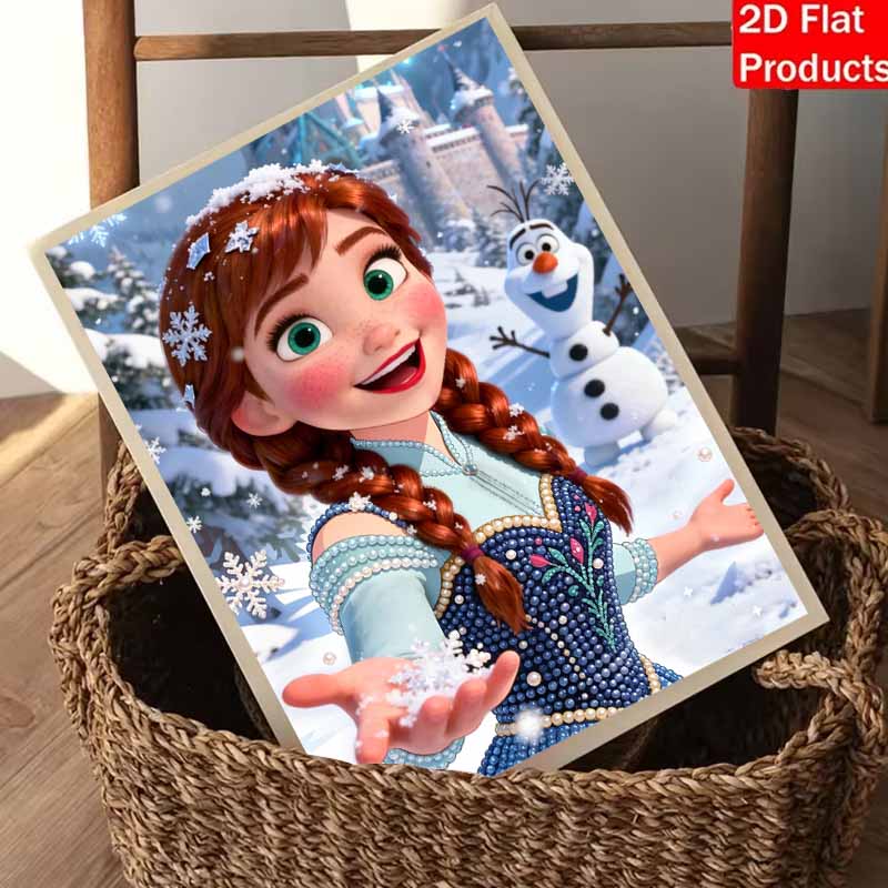 Disney DIY Pearl Painting Frozen Anna Decorative Painting Creative Ornaments Friends Gifts Desktop Furnishings Home Decoration