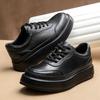 New modelMuffin Bottom First Layer Cowhide Men'S Shoes Trendy Versatile Inner Height Increase Casual Leather Shoes Men'S Leather Thick Sole Retro