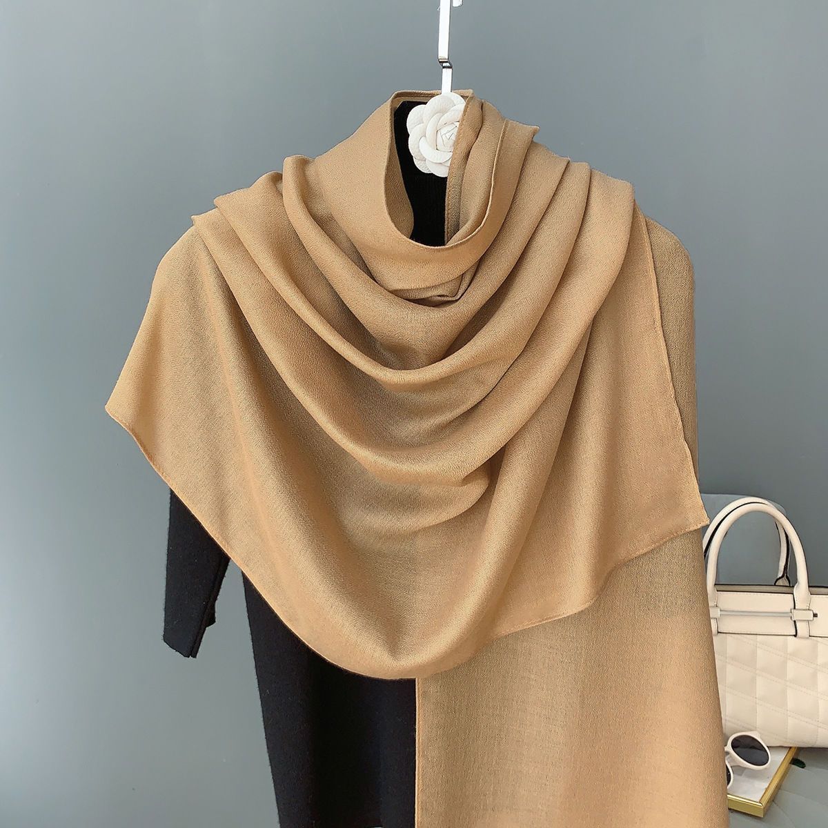 

Шарф женский весна/лето литература корейский выпуск длинный стиль однотонный платок тонкий стиль универсальный шарф для защиты шеи кондиционер комната