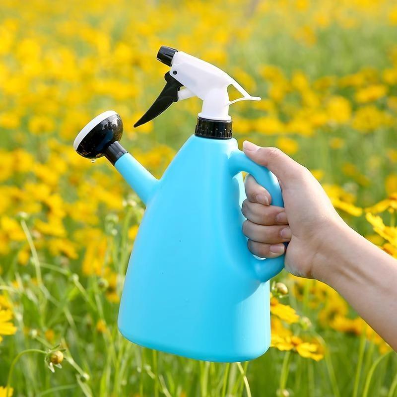 Multifunctional 2-in-1 Plastic Watering Spray Can Adjustable Pressure Portable Tool for Outdoor Garden Planting