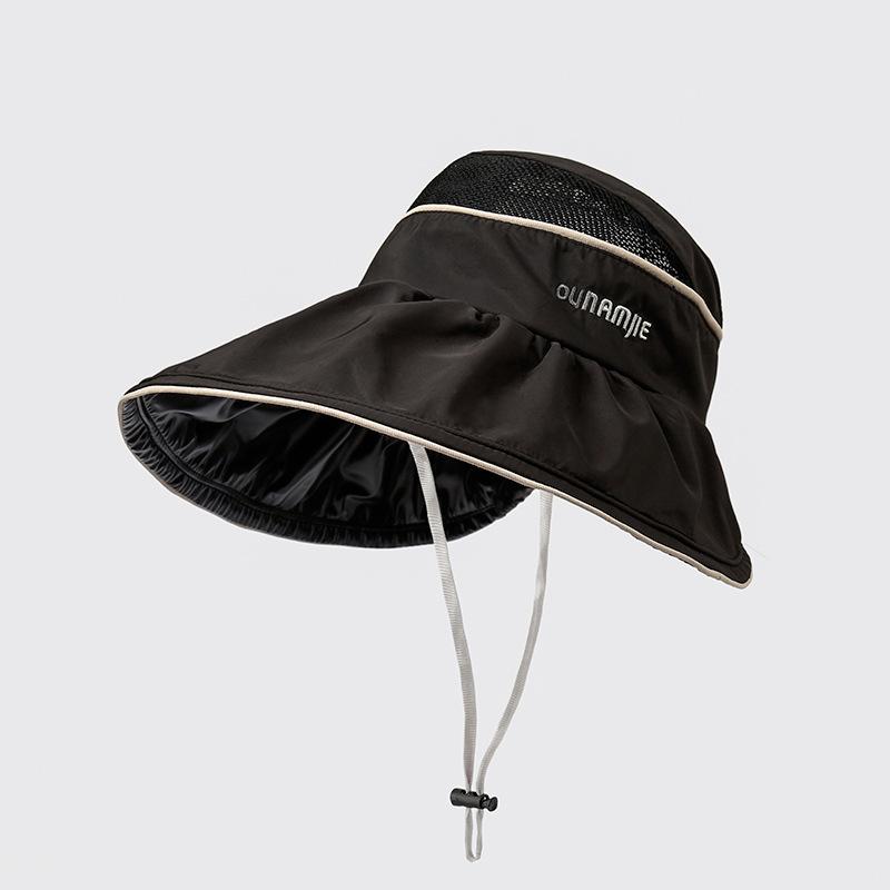 Netzatmungsaktiver Sonnenschutz-Sonnenhut Sommerhut Damen Outdoor-Sport Reisen Leerer Oberhut Einfarbiger einfacher Sonnenhut