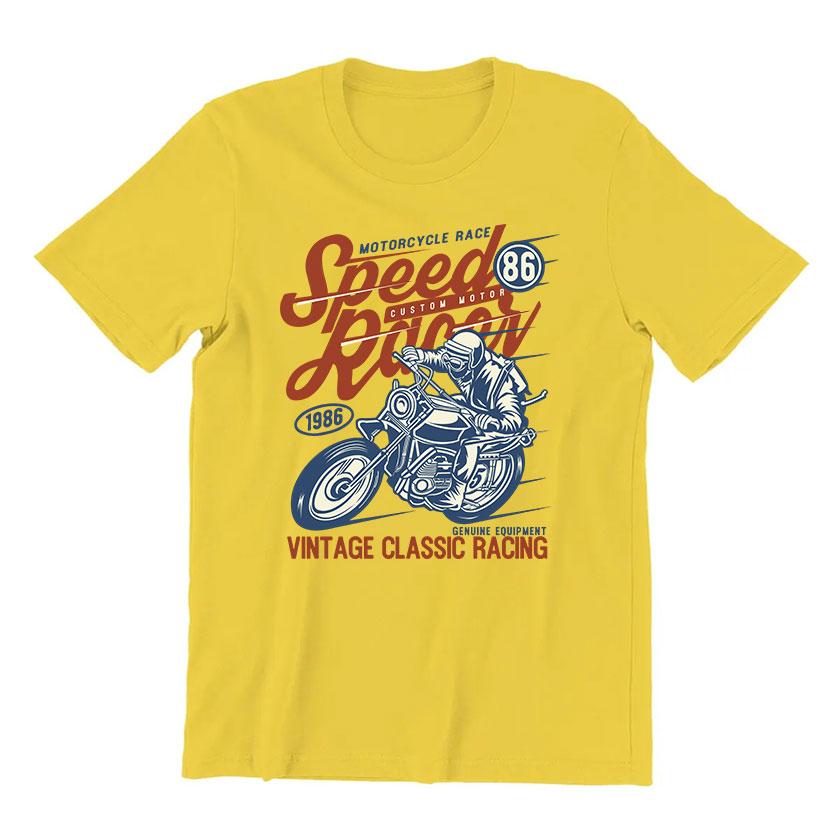 Speed Racer Vintage Classic Motorcycle Racing Genuine Equipment Motor Bike Printed T Shirt 100% Cotton  Plus Size Men's Clothing