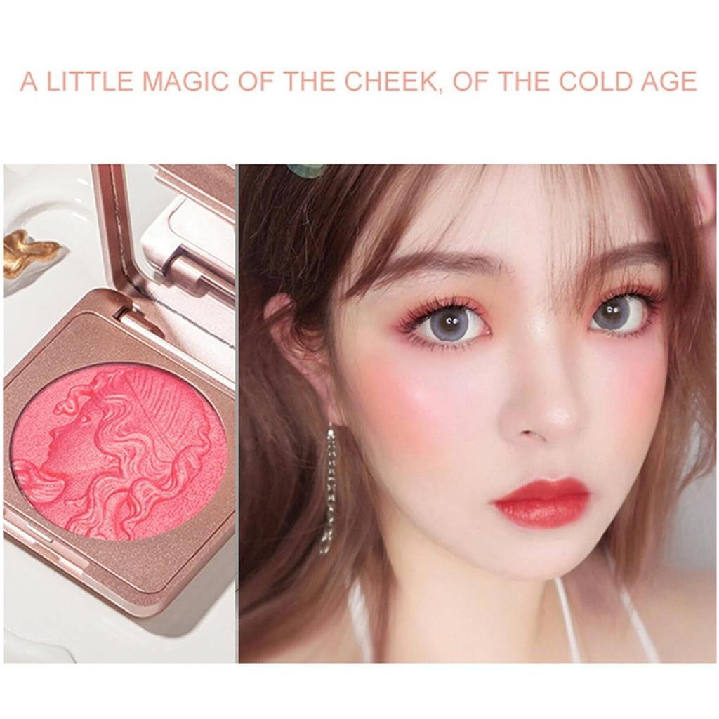 Embossed Smooth Powder Blush Palette for Cheeks, Korean Blush Makeup Palette,Highlight Blush Palette Smooth Powder Blush