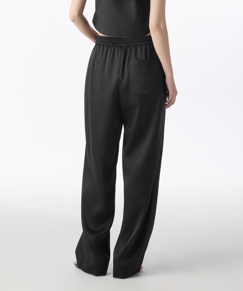 MUSINSA STANDARD WOMAN Women'S Satin Wide Elastic Pants [Black]