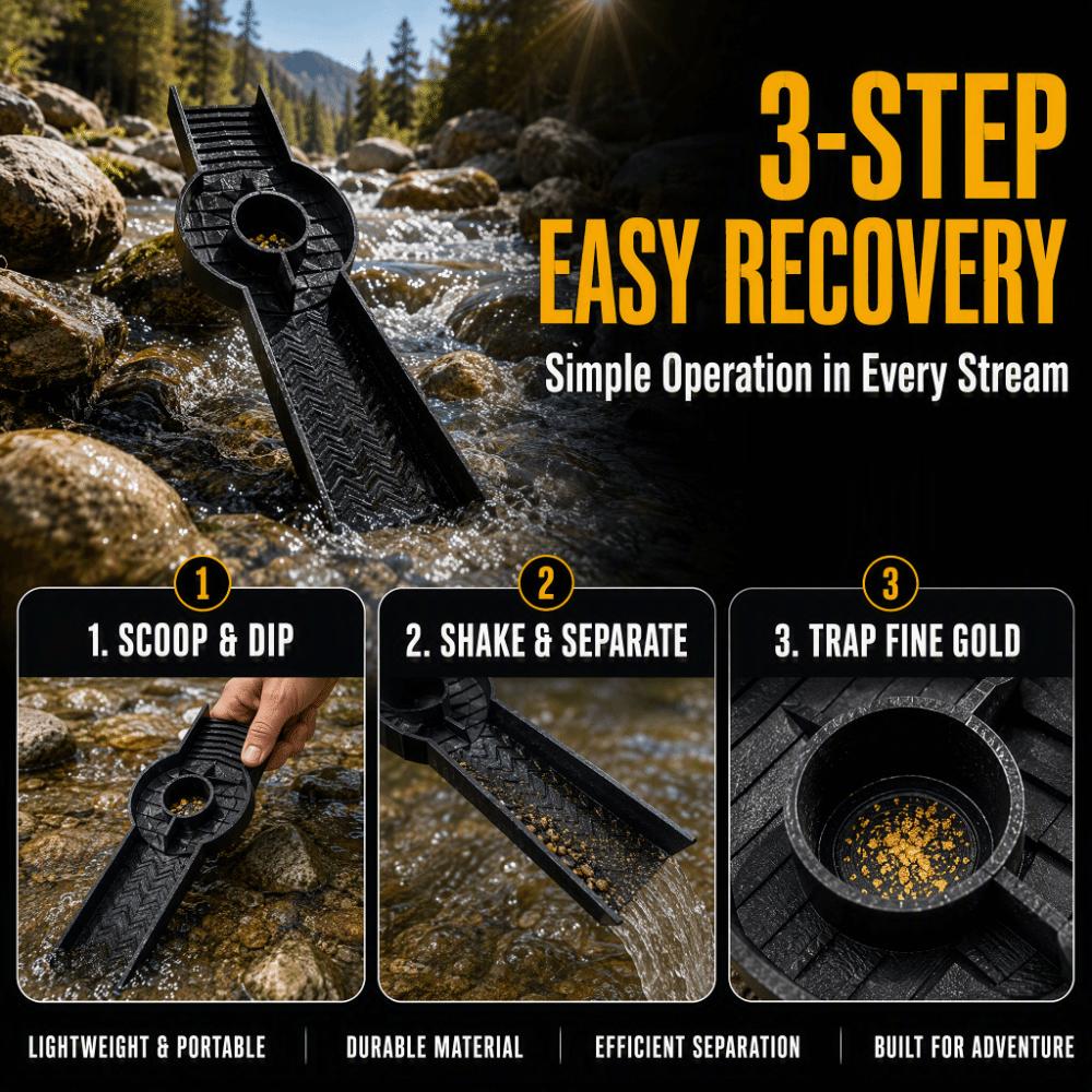 Splash Guard Gold Sluice Portable Gold Tool Efficient Gold Pan Outdoor Mining