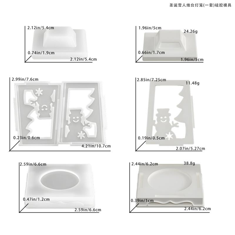 DIY Christmas Candlestick Silicone Mold Deer Snow Lantern Shaped Candle Gypsum Base Epoxy Resin Mold Home Decoration