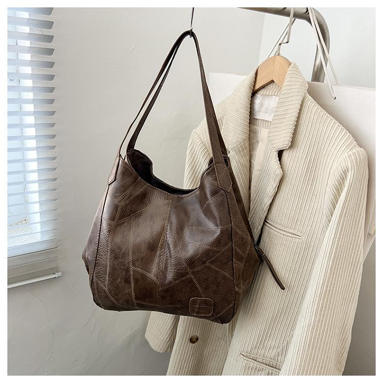 Bag Women's New Trendy Soft Leather Shoulder Bag Large Capacity Versatile Fashion Messenger Bag Korean Version Women's Portable Tote Bag