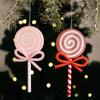 1Pc Christmas decoration supplies, red lollipop pendant, pink bow simulation candy, children's gift, colored candy