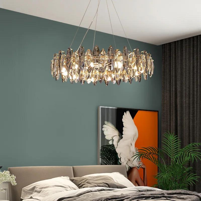 Light luxury chandelier crystal chandelier living room lamp simple modern atmosphere dining room lamp 2025 new post-modern lamp