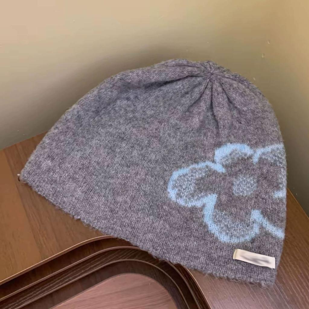 New retro jacquard knitted hat for children's autumn and winter versatile warm ear protection small headhat