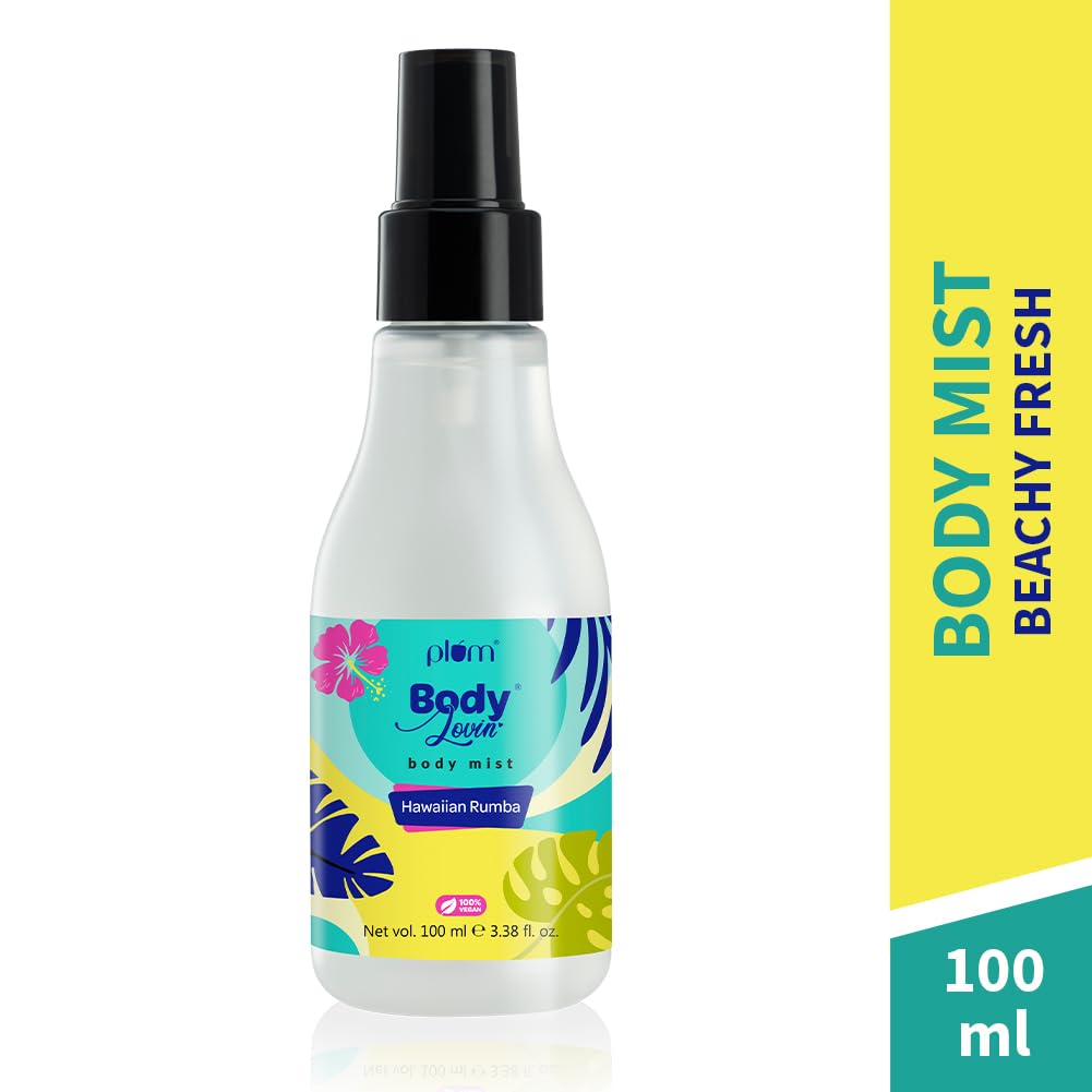 Plum BodyLovin Hawaiian Rumba Body Mist 100ml Pack of 1 For Women | Refreshing Tropical Fragrance | Vegan Travel Friendly Spray
