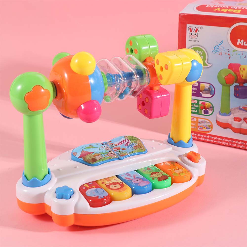Leichtes Geräusch Baby Musik Keyboard Tierdruck Baby Musikspielzeug Baby Klavier Spielzeug Baby