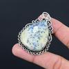 Pear Dendrite Opal Stone Sterling Silver Daughter Handmade Wedding Bezel Pendant