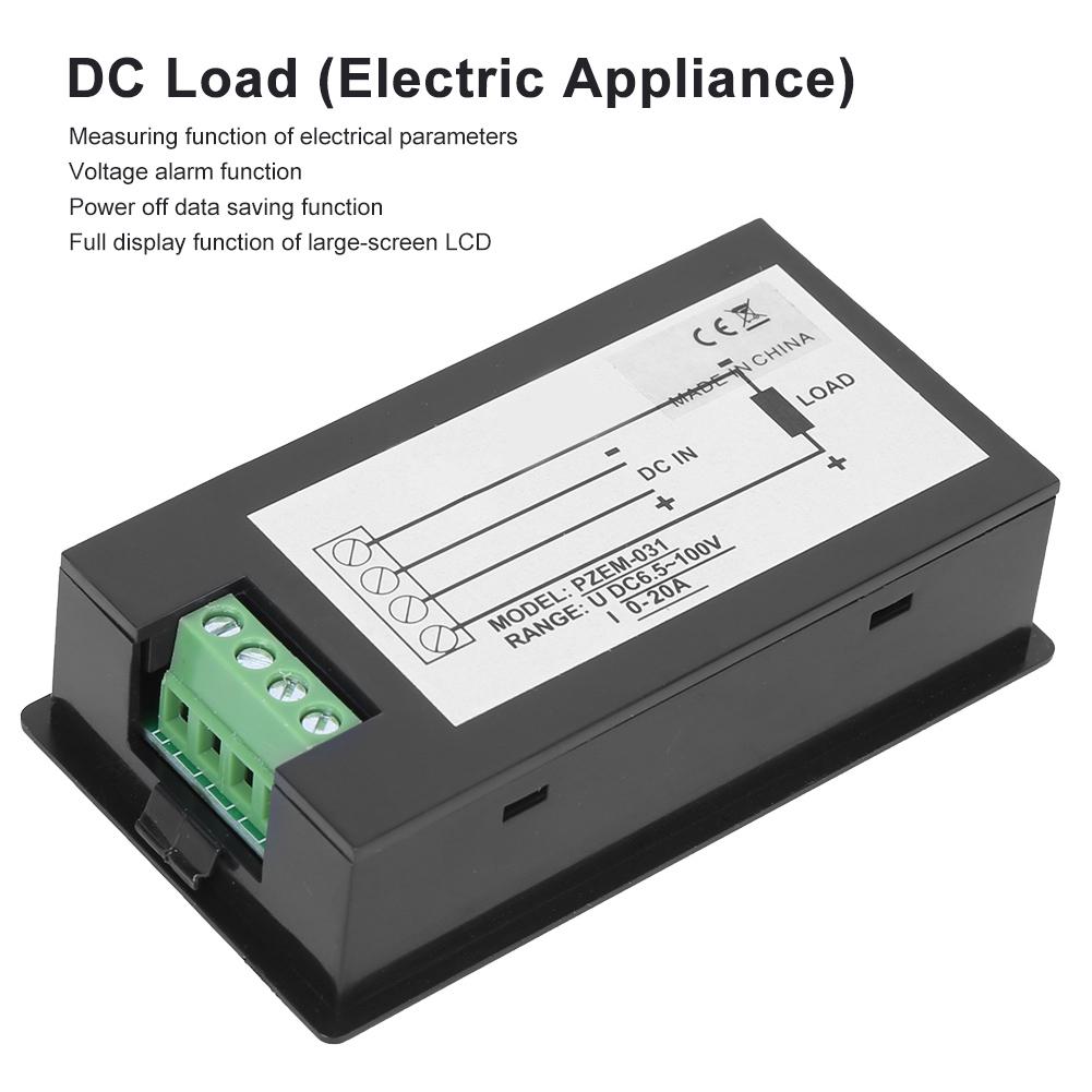 TSPZEM‑031 Voltmeter Ammeter DC Multi‑Function Digital Display LCD Current Meter Tester Detector