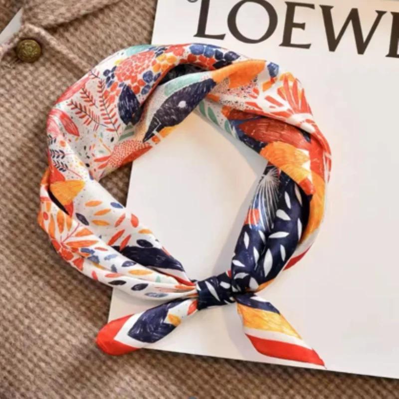 100% Silk Scarf Custom Print Silk Twill Square Scarf for Woman Digital Print Silk Scarf With Your Own Design Neck Ties