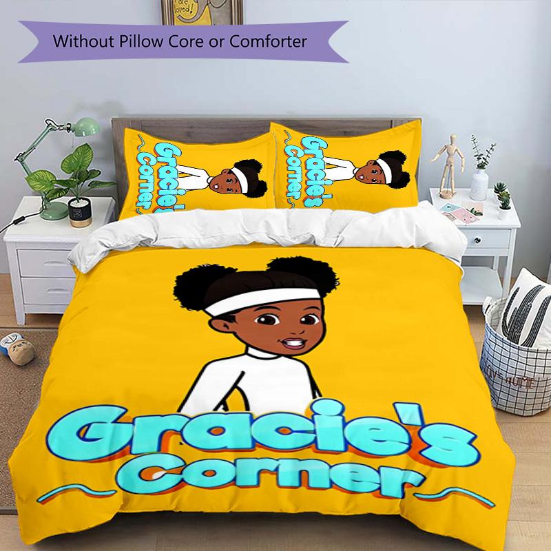3pcs Gracie's Corner pattern bedding set duvet cover set includes duvet cover &pillowcases, perfect all season bedroom decoration & gift