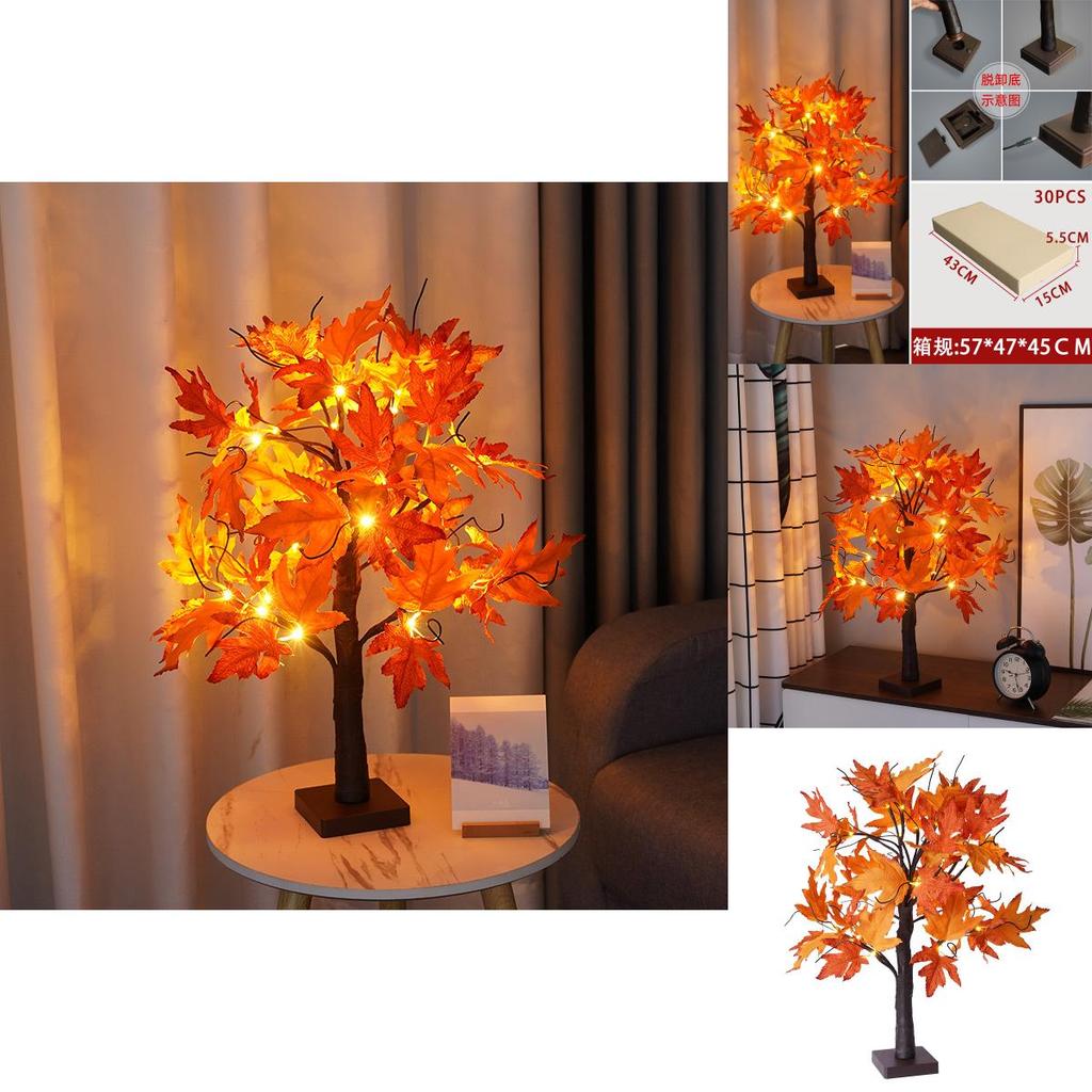 Led Maple Tree Light With 24 Leds For Thanksgiving Christmas Party Home Decoration Indoor Garden Scene