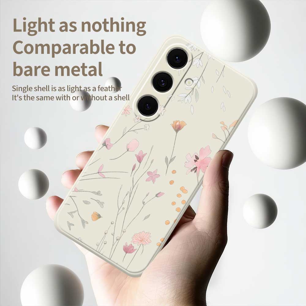For Samsung Galaxy S25 FE Case Flower Pattern Printing Straight Edge TPU Phone Back Cover