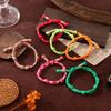 New Fashion Trendy Colorful Braided Rope Bracelet Colorful Beaded Love Pendant Buckle Bracelets Woman