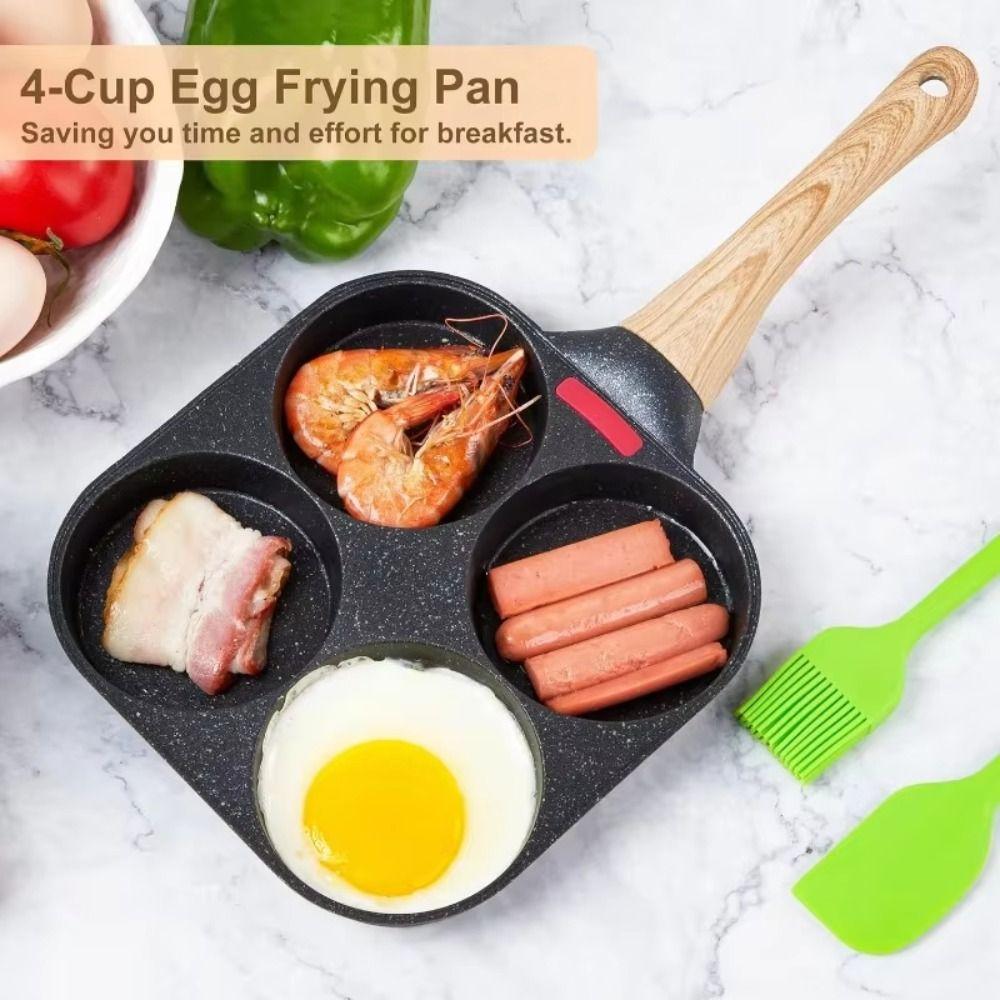 Non-stick Egg Pancake Pan Rapid Heating Fried Egg Pan Cookware Four-hole Frying Pan  Kitchen