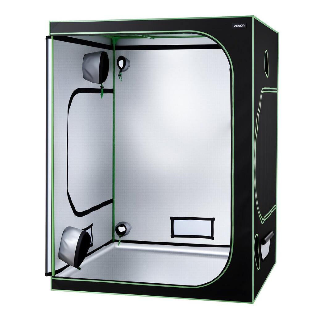 Indoor Grow Zelt Kit, 150 x 150 x 200cm, Indoor Pflanzenzelt mit Vollspektrum LED Grow Light & Belüftungssystem, 600D Hochreflektierendes Mylar, Anbau
